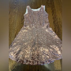 Girls Gap sz M rose gold sequin dress